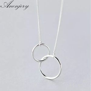 Sterling Silver Double Circle Necklace